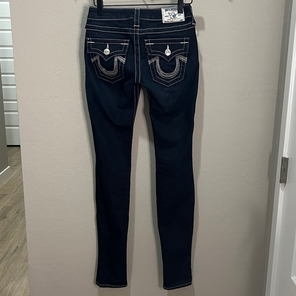 Vintage Y2K True Religion Jeans 23 Chain Pocket Rare Julie Blue Skinny Slim NWOT - Picture 1 of 14